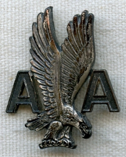 American Airlines Flight Attendant Hat Badge 6th Issue for 5+ Yrs Service in Sterling by Balfour