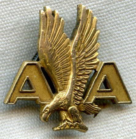 Beautiful 1930s Gold-Filled American Airlines Pilot Hat Badge by ...