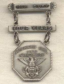 Rare American Girl Sea Cadet 4-Year Service Medal