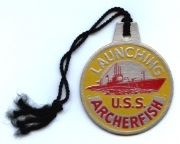 WWII Submarine Launch Tag for the USS Archerfish SS-311