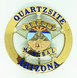 Beautiful, Huge, 1990's Quartzsite Arizona Deputy Marshal Circle Star Badge by April Mfg