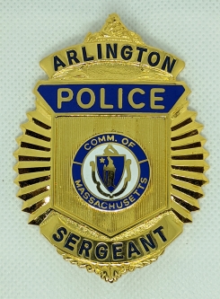 Circa 1988's Arlington, Massachusetts Police Sergeant Badge by GA-REL