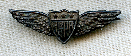 Scarce 1920's ASPA Member Lapel Pin in Sterling Silver: Flying Tiger ...