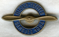 3d Reich DLV (Deutsches Luft Verband) Hamburg Aviation Meet Badge Pierced Constr. Brass