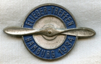 3d Reich DLV (Deutsches Luft Verband) Hamburg Aviation Meet Badge Unpierced Construction Sil