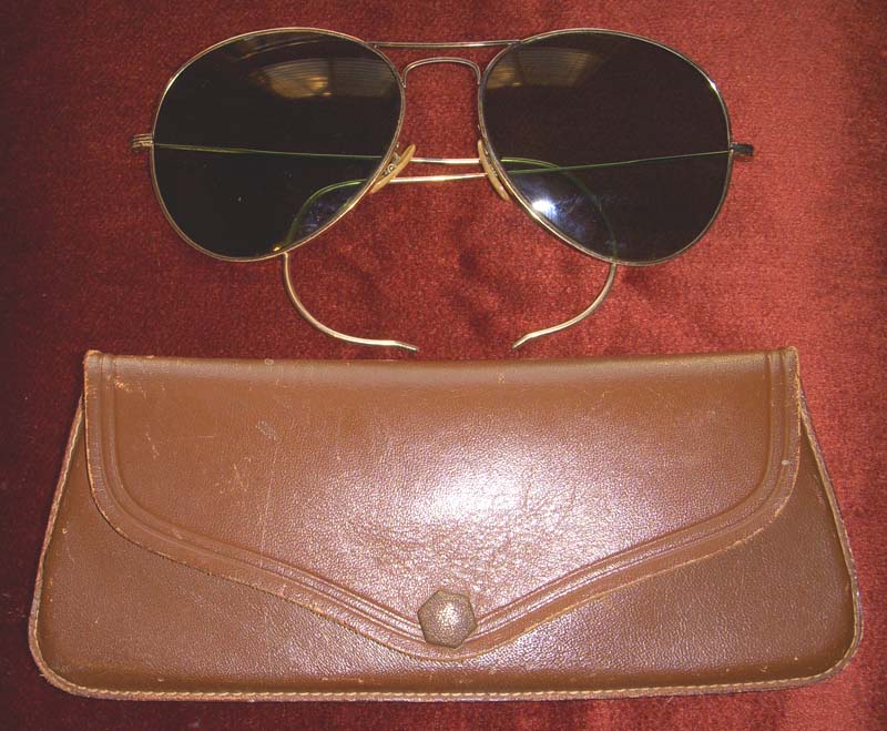 Beautiful Early 1930s Aviator Sunglasses Gold Filled Frame With   Avtrsunglss30slocomrksorigcaseobv 