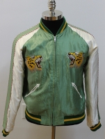 Cool Vintage Look Reversible Okinawa Japan Jacket with Leopard. Modern Made by Toyo Tailors