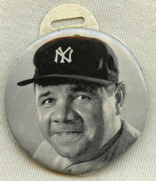 Babe Ruth Watch Fob in Boston Hat - Quaker Oats 1934 - 1935 - Ruby