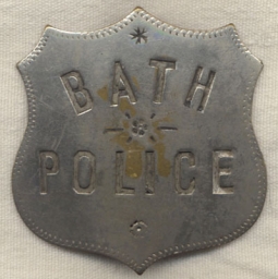 1880s-1890s Bath, Maine Police Badge