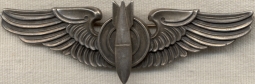 Beautiful Sterling WWII US AAF Bombardier Wing by Balfour