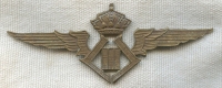 1935-1940 Belgian Army Air Force EM Hat Badge for Dress Uniform