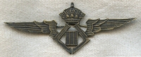 1935-1940 Belgian Army Air Force EM Hat Badge for Service Dress