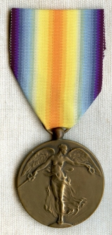 WWI Belgian Victory Medal on Rainbow Hued Ribbon