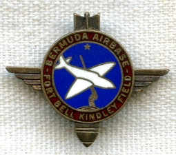 WWII Sterling Bermuda Air Base Ft. Bell Kindley Field Lapel Pin in Pinback by Dieges & Clust