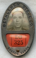 WWII Bethlehem Steel Co. (Boston, Massachusetts) Shipyard Worker ID Badge