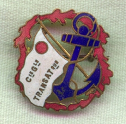 Ca. 1900 Enameled Pin For French Steamship Line