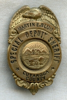 1930s Spec. Dep. Sheriff Cuyahoga Co Ohio Badge of Cleveland Lawyer, Judge, Prosecutor Martin E Blum