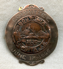 1895 Committee Badge of Boston City Council Member Geo. A. Garland in 10K & Copper