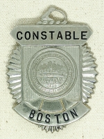 Great Old 1940's - 1950's Boston MA Constable  clamshell Badge