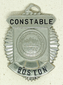 Great Old 1940's - 1950's Boston MA Constable  clamshell Badge