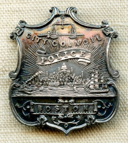 Beautiful 1850s-1860s Boston City Council Police Badge in Coin Silver