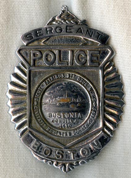 Circa Late 1920s Boston, Massachusetts Police Sergeant Badge #3432 ...