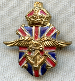 Beautiful and Scarce Ca. 1940 British-American Ambulance Corps Donation Lapel Pin