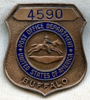 1960s Buffalo, New York Postal Employee Badge #4590 in Excellent Condition