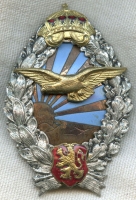 Scarce WWII Bulgarian Air Force Pilot Flyer of Transport Aircraft Badge Bulgarian-Made