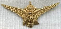 Scarce Circa 1939-1944 Bulgarian Pilot Qualification Wing Badge, Pierced Design