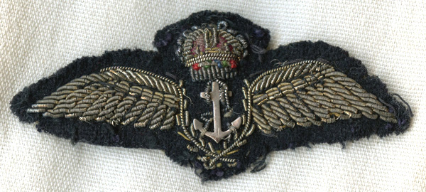 Salty WWII British Navy Fleet Air Arm Bullion Pilot Wing: Flying Tiger ...