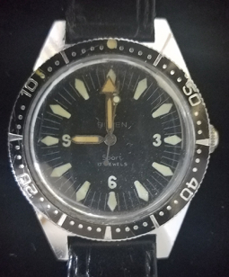 Great ca 1960 BUREN (SEIKO) Sport 17 Jewel Dive Watch with Adjustable Bezel Great Look