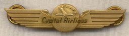 Circa 1950s Capital Airlines Pilot Shirt Wings in Excellent Condition