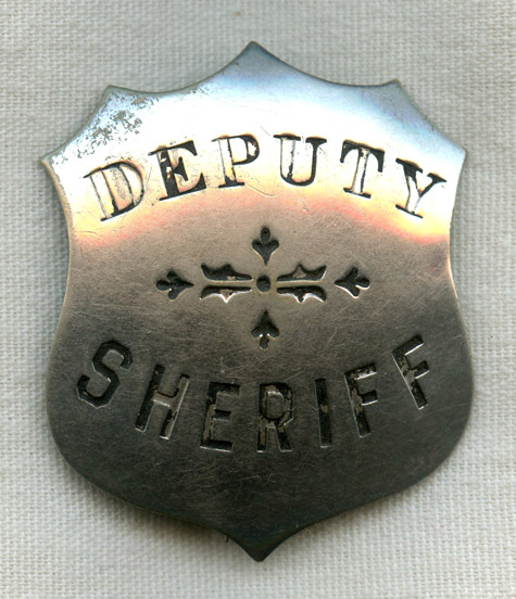 1900 Deputy Sheriff Badge from Garfield Co., Colorado Attributed to ...