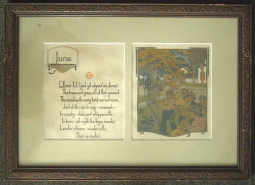 Nicely Framed Circa 1900 Print with "June" Poem (by James Whitcomb Riley)