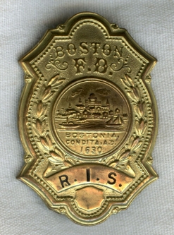 Circa 1900s-1910s Boston, Massachusetts Fire Department Retirement Badge