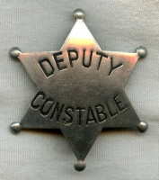 Circa 1900s Old West "Stock" Deputy Constable 6-Point Star Badge