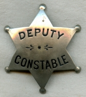 Great Old West 1890s Deputy Constable 6-Point Star Badge