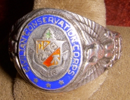 Rare 1930s Sterling Civilian Conservation Corps (CCC) 239th Co. Ring with Original Owner's Initials