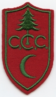 1930's Civilian Conservation Corps Steward Rate Patch. Green on Red