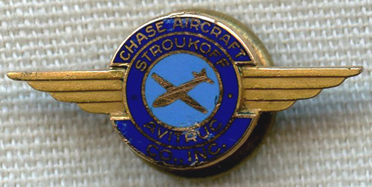 1950-52 Chase Aircraft Co. Stroukoff Avitruc 10K Lapel Pin by Balfour ...