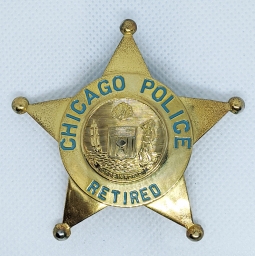 Great 1905 Series Chicago Police Retirement Badge with Leather Case & Original Owners WWII Dog Tags