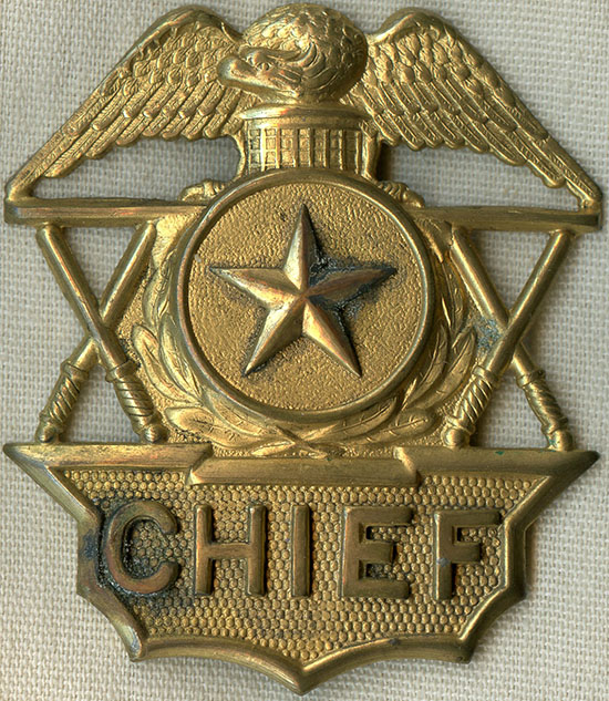 Nice, Old 1910's - 1920's Police Chief Hat Badge Converted from ...