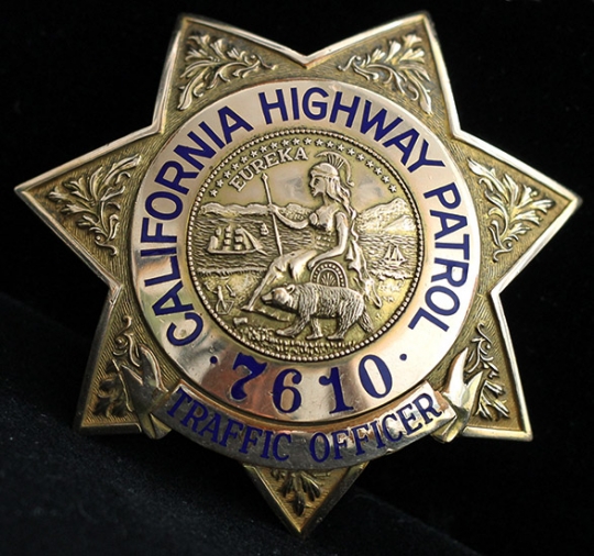 Gorgeous 1980's California Highway Patrol Traffic Officer Badge