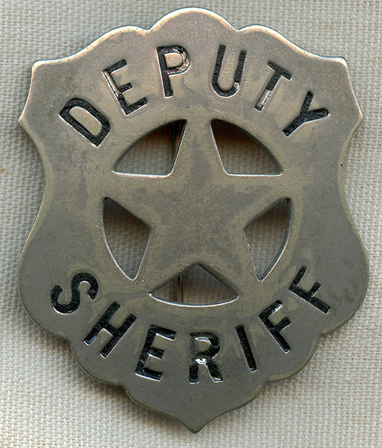 Nice 1890s - 1900s Deputy Sheriff Circle Star Cut Out Shield Badge ...