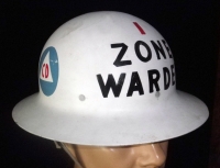 Wonderful Hand-Painted WWII Civil Defense Air Raid Warden Zone 1 Helmet