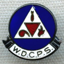 Early or Pre-WWII Civil Defense Sterling Lapel Pin (WDCPS)