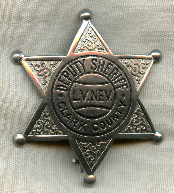 Rare 1910s-1920s Clark Co. Deputy Sheriff 6-Point Star Badge Las Vegas ...