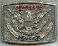 Wonderful 1920's-30's CMTC Citizen's Military Training Camps Buckle by Hamlin Belt Co