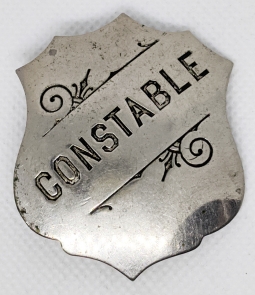 Great OLd Weat Ca 1870's - 1880's "Stock" Constable Shield Shape Badge